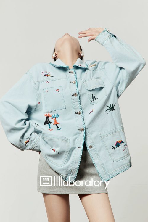 Embroidered Design Denim Shirt