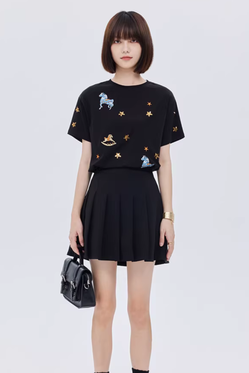Embroidered Short-Sleeve T-Shirt