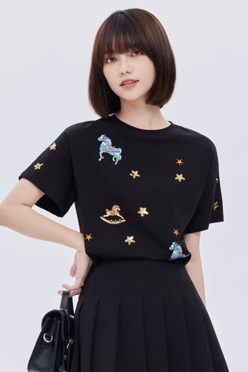Embroidered Short-Sleeve T-Shirt