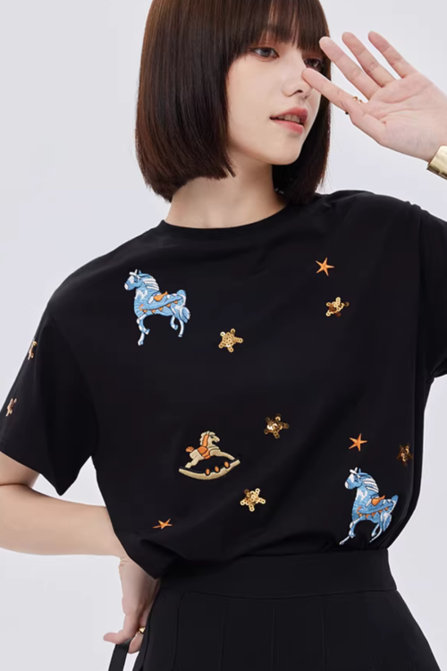 Embroidered Short-Sleeve T-Shirt