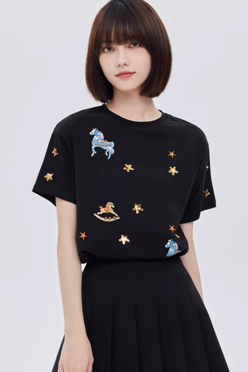 Embroidered Short-Sleeve T-Shirt