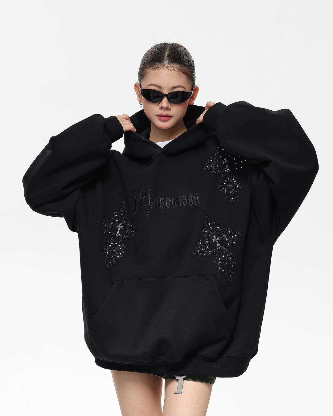Embroidered Street Loose Hoodie Embroidered Street Loose Hoodie