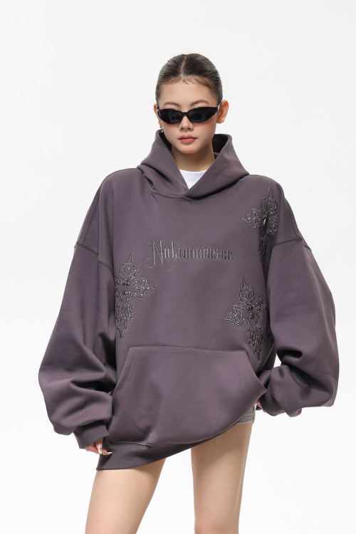 Embroidered Street Loose Hoodie