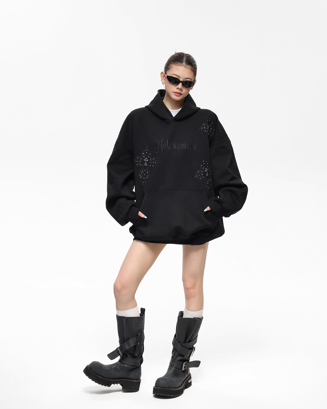 Embroidered Street Loose Hoodie Embroidered Street Loose Hoodie