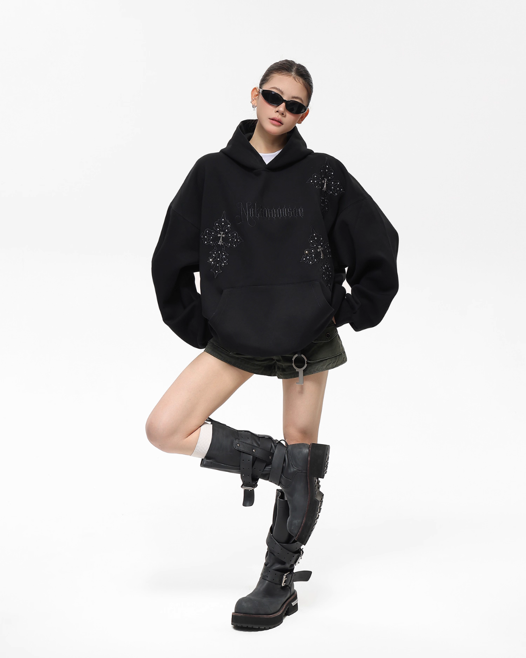 Embroidered Street Loose Hoodie Embroidered Street Loose Hoodie