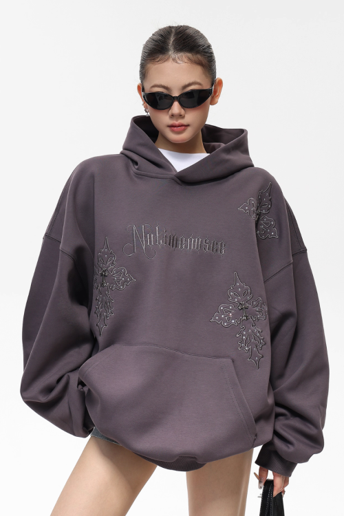 Embroidered Street Loose Hoodie