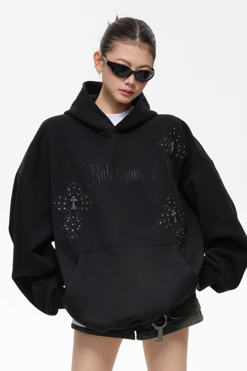 Embroidered Street Loose Hoodie