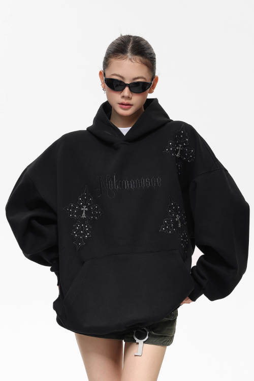 Embroidered Street Loose Hoodie