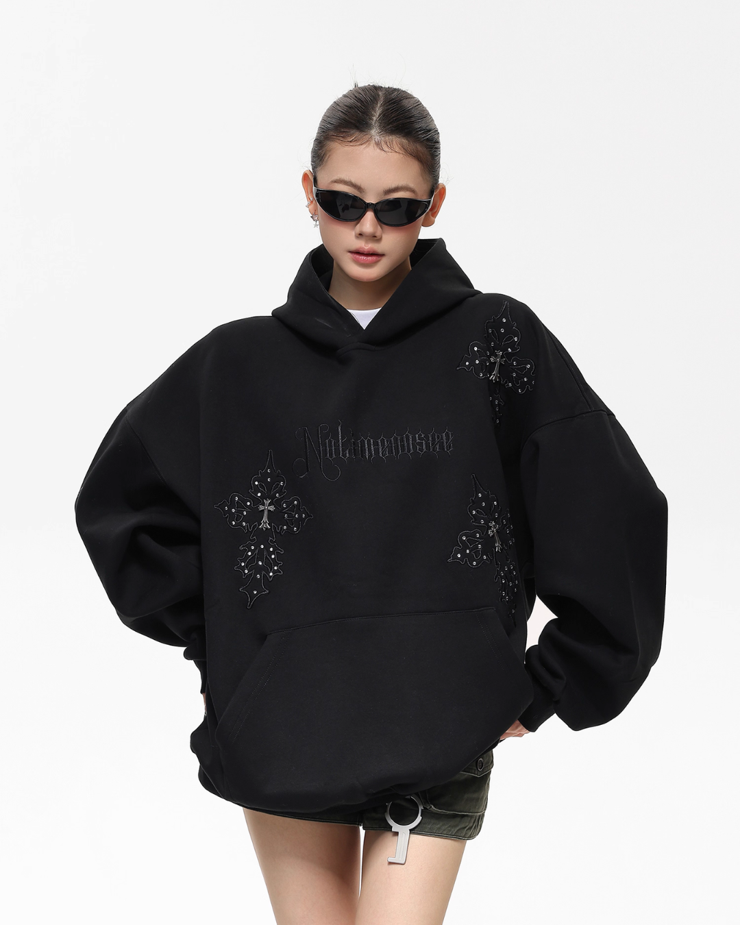 Embroidered Street Loose Hoodie Embroidered Street Loose Hoodie