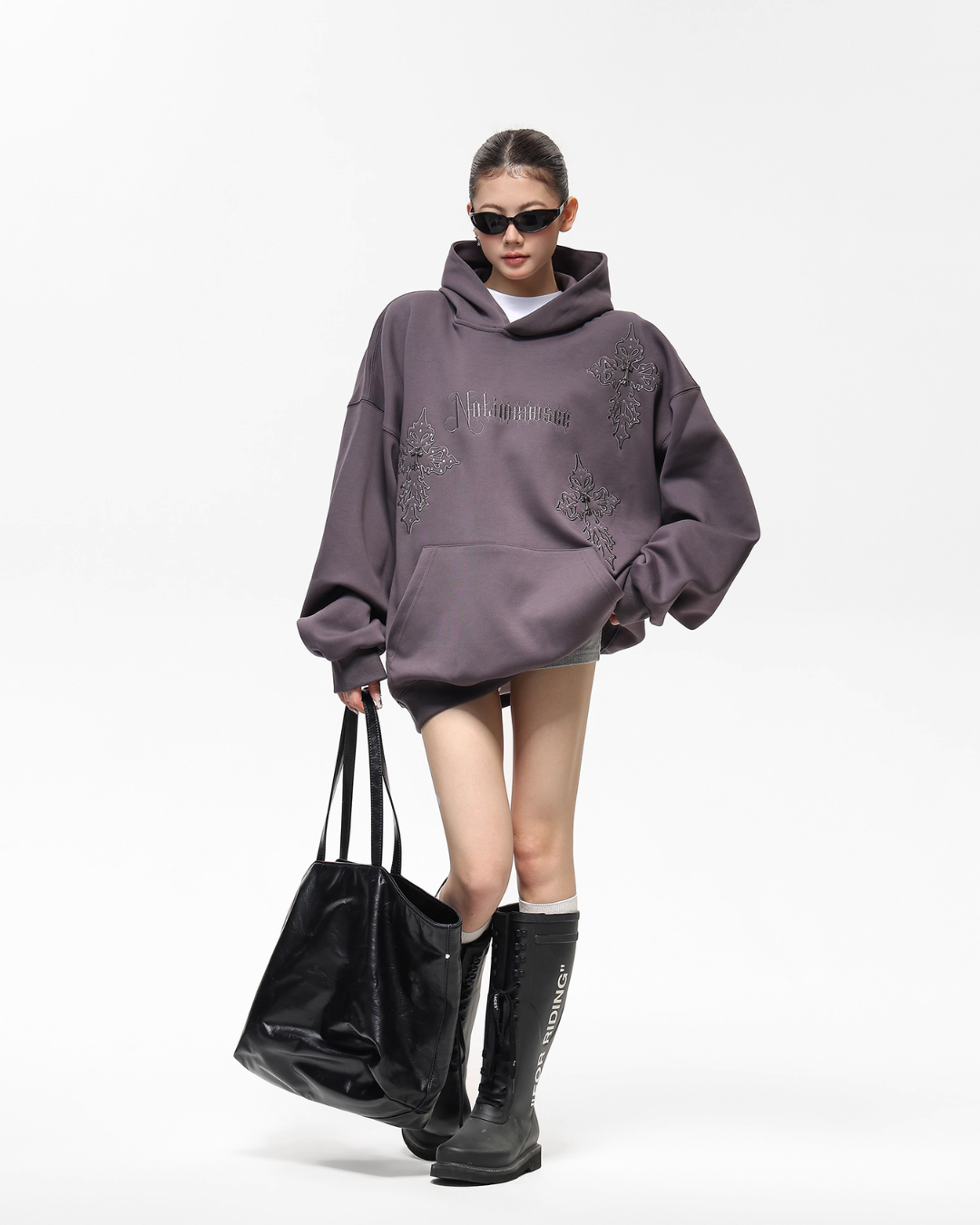 Embroidered Street Loose Hoodie Embroidered Street Loose Hoodie