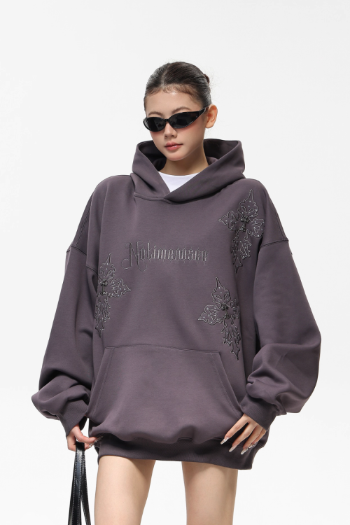 Embroidered Street Loose Hoodie