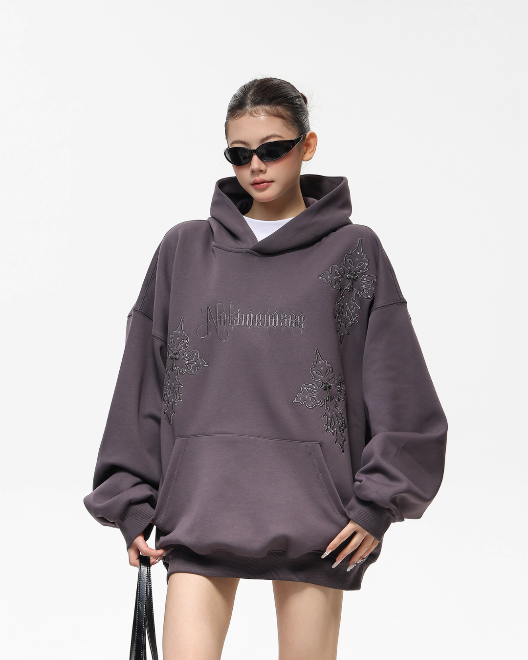 Embroidered Street Loose Hoodie Embroidered Street Loose Hoodie