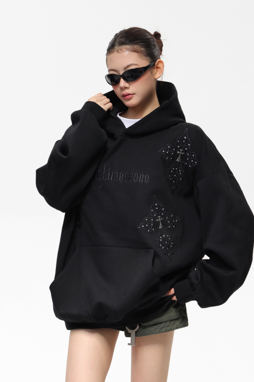 Embroidered Street Loose Hoodie