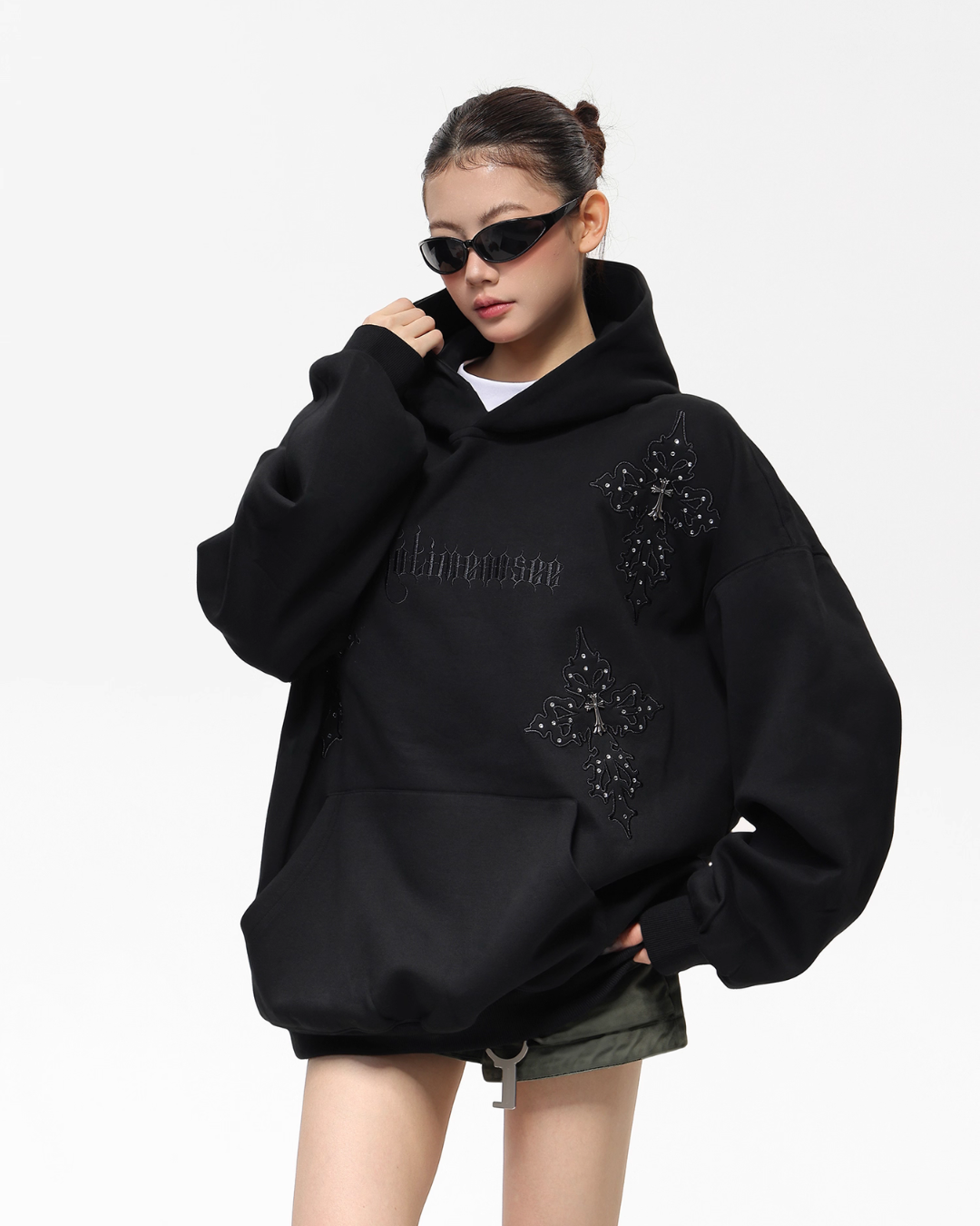 Embroidered Street Loose Hoodie Embroidered Street Loose Hoodie