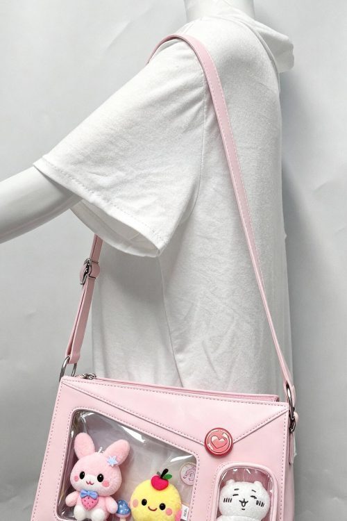 Envelope Ita Crossbody Bag with Clear Window for Plushies and Pins