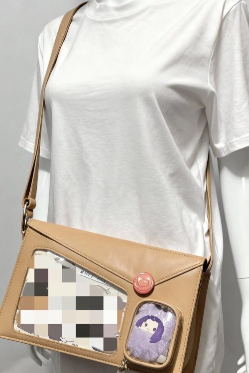 Envelope Ita Crossbody Bag with Clear Window for Plushies and Pins