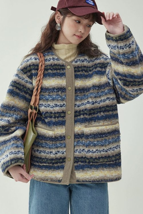 Ethnic Pattern Knit Jacket