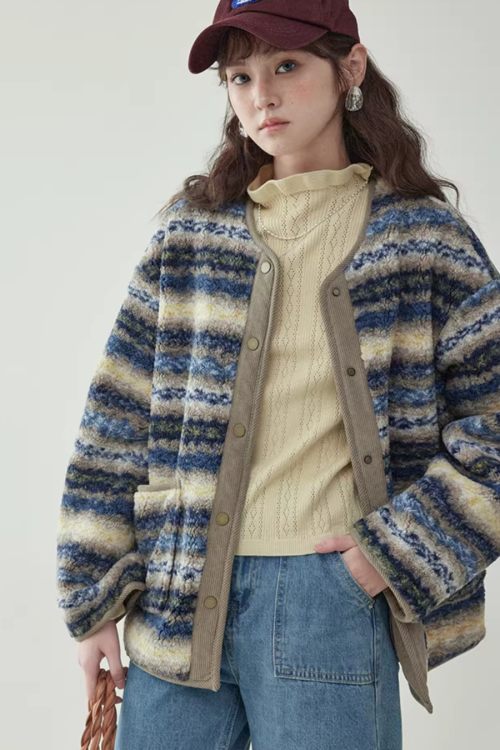 Ethnic Pattern Knit Jacket