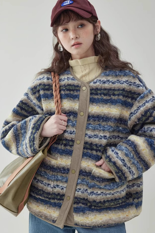 Ethnic Pattern Knit Jacket