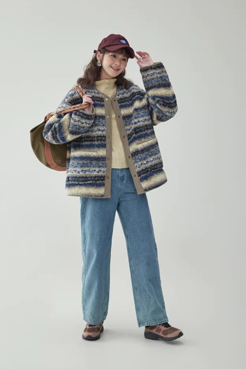 Ethnic Pattern Knit Jacket