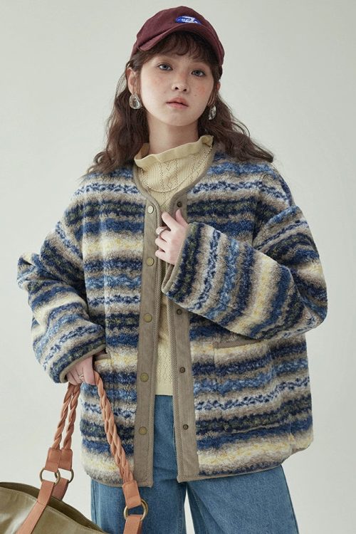 Ethnic Pattern Knit Jacket