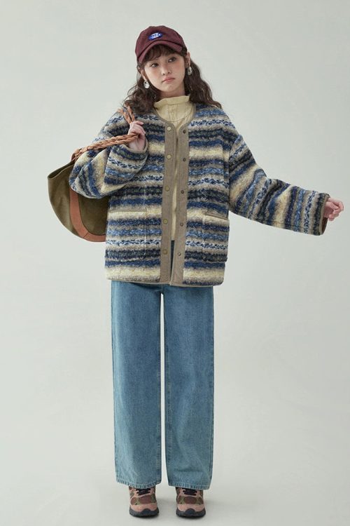 Ethnic Pattern Knit Jacket