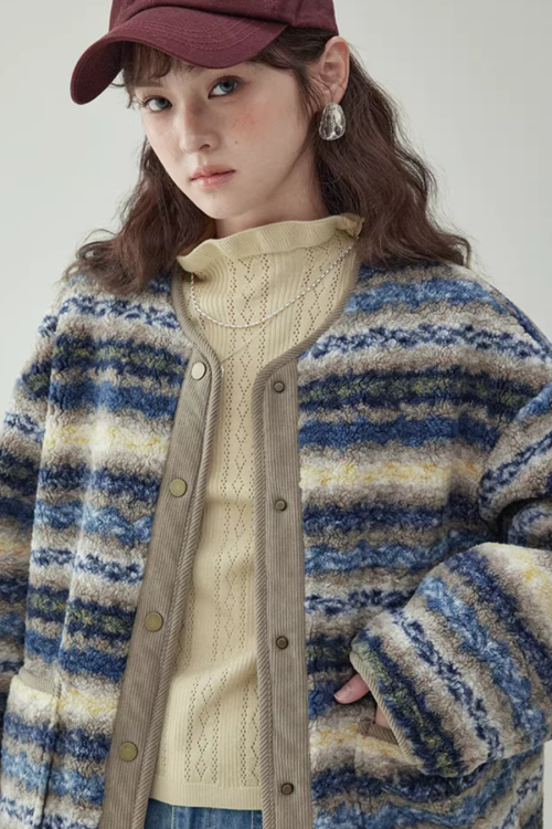 Ethnic Pattern Knit Jacket