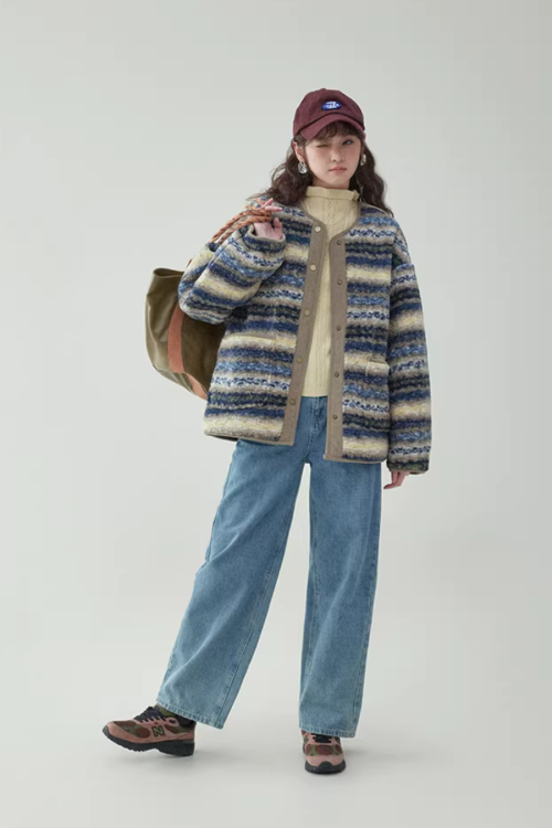 Ethnic Pattern Knit Jacket