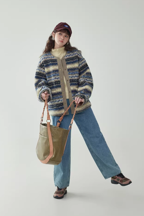 Ethnic Pattern Knit Jacket