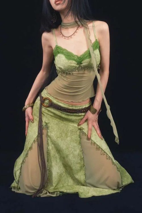 Fairy Grunge Beaded Macrame Belt