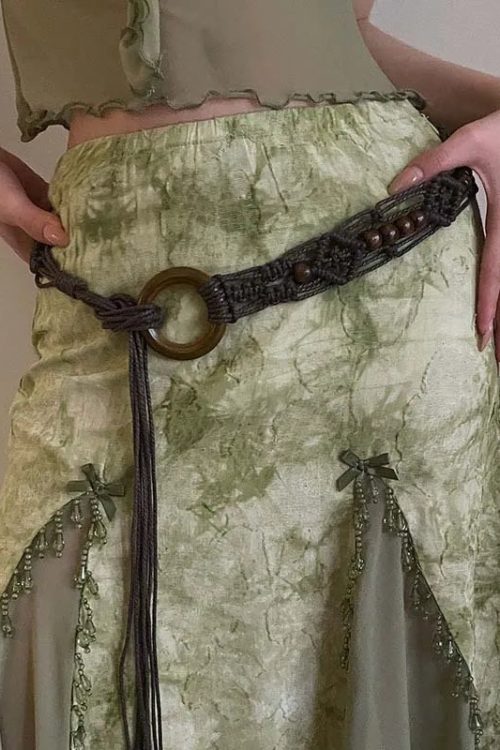 Fairy Grunge Beaded Macrame Belt
