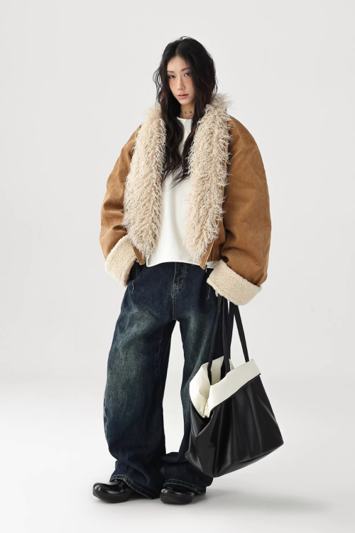 Fake Mouton Suede Coat