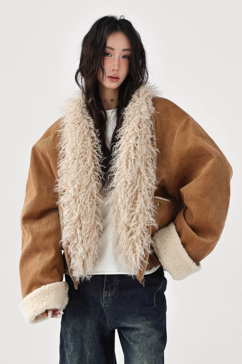 Fake Mouton Suede Coat