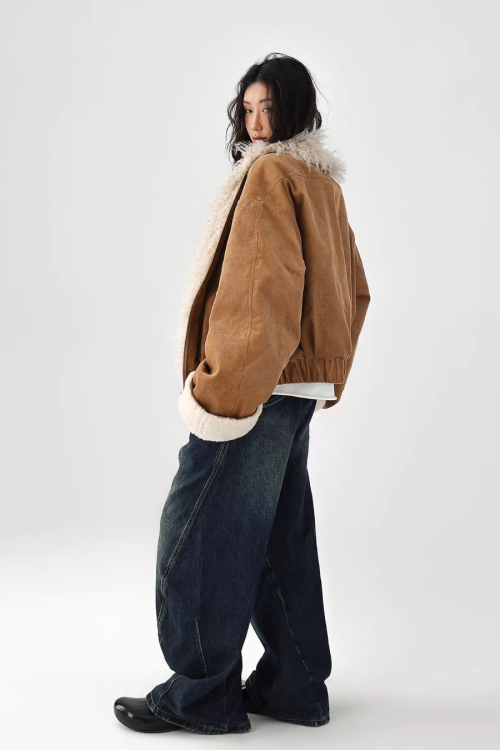 Fake Mouton Suede Coat