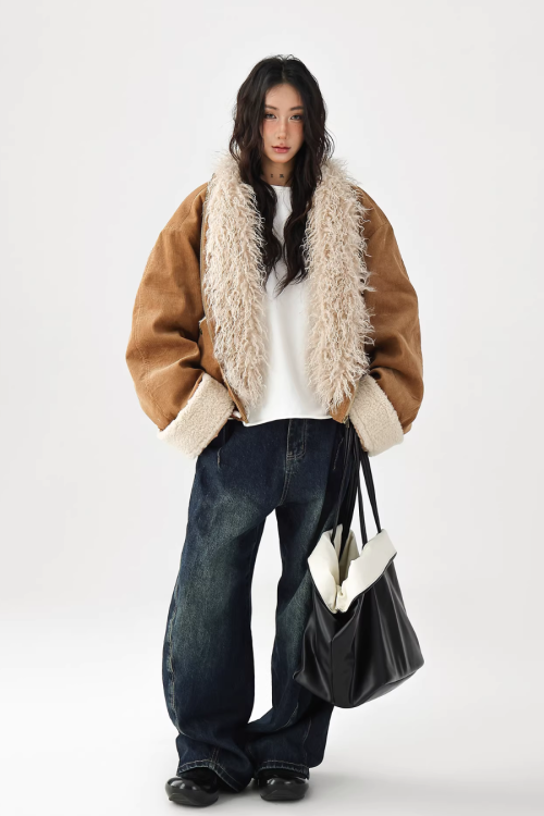 Fake Mouton Suede Coat