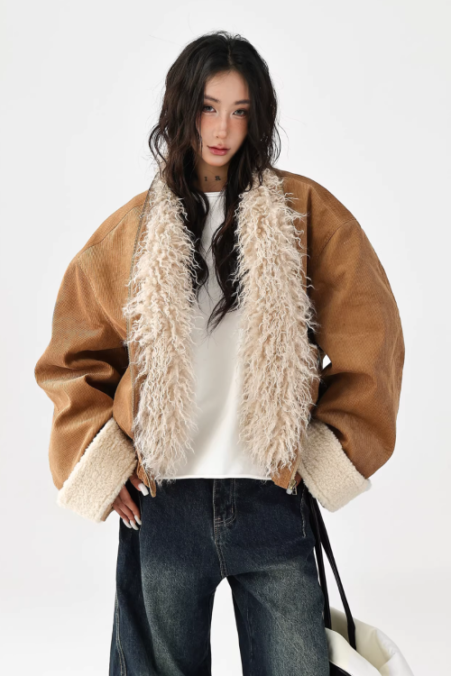 Fake Mouton Suede Coat