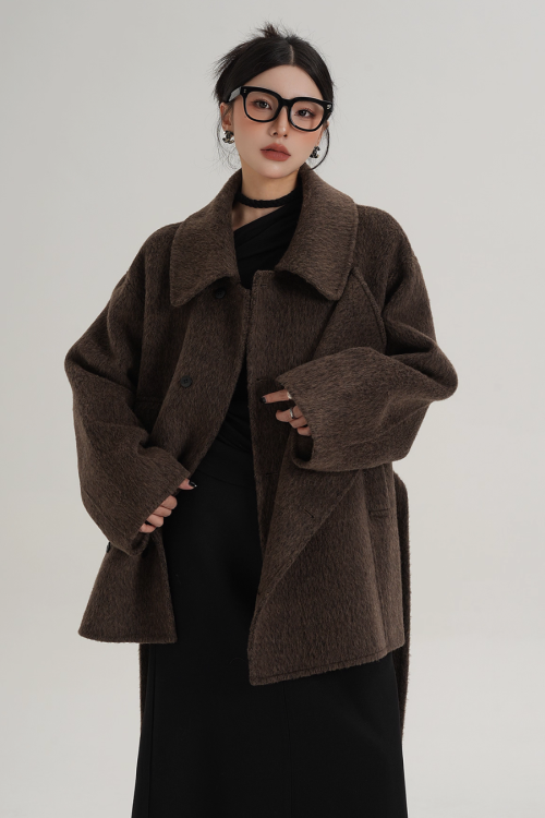 Fake Wool Trench Coat