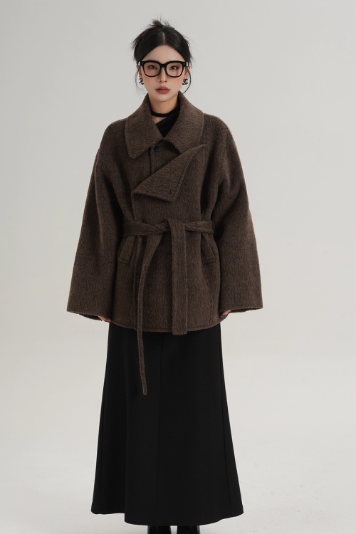Fake Wool Trench Coat
