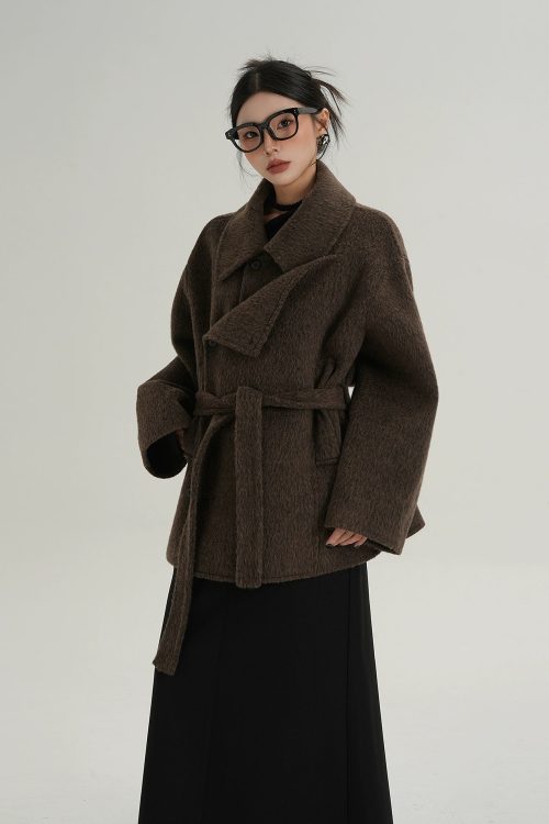 Fake Wool Trench Coat
