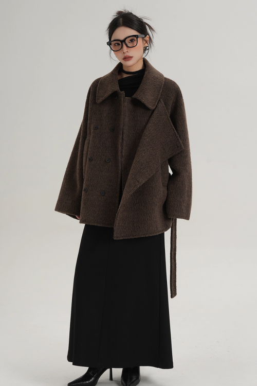 Fake Wool Trench Coat