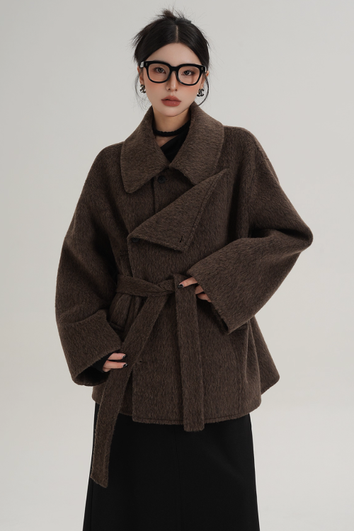 Fake Wool Trench Coat