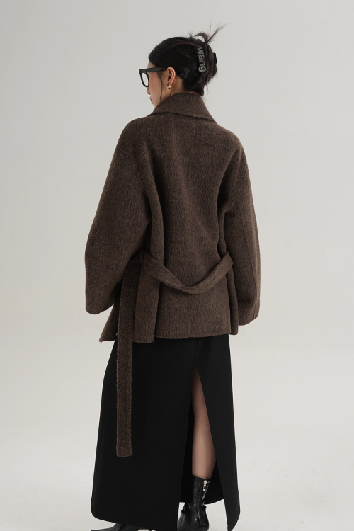 Fake Wool Trench Coat
