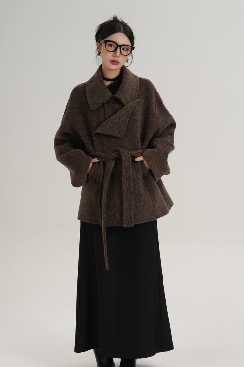 Fake Wool Trench Coat
