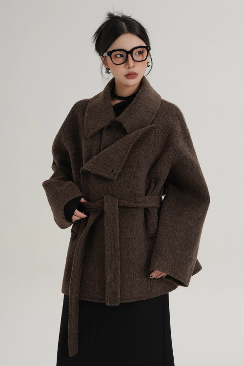 Fake Wool Trench Coat