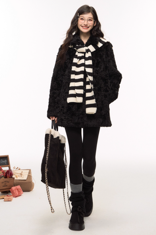 Faux Duffle Coat / Flare Pants