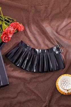 Faux Leather Pleated Micro Skirt