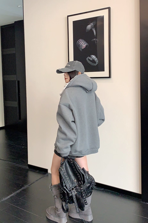 Fleece Lined Knit Hoodie