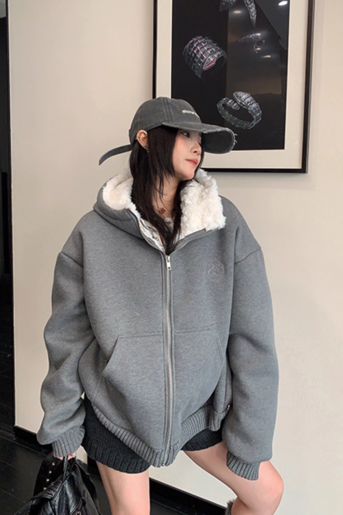 Fleece Lined Knit Hoodie