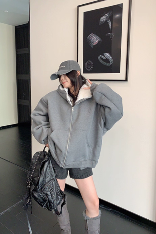 Fleece Lined Knit Hoodie