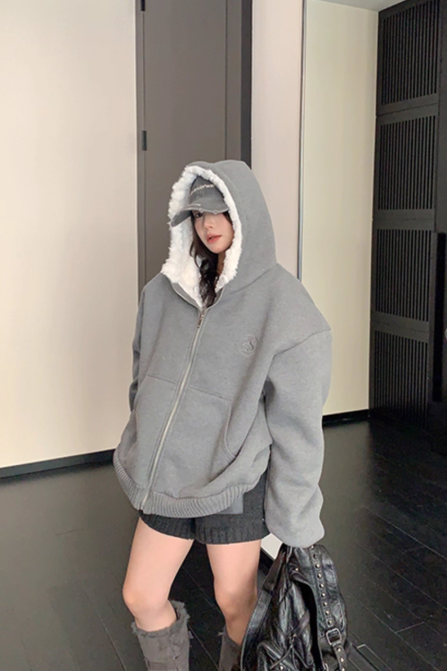 Fleece Lined Knit Hoodie